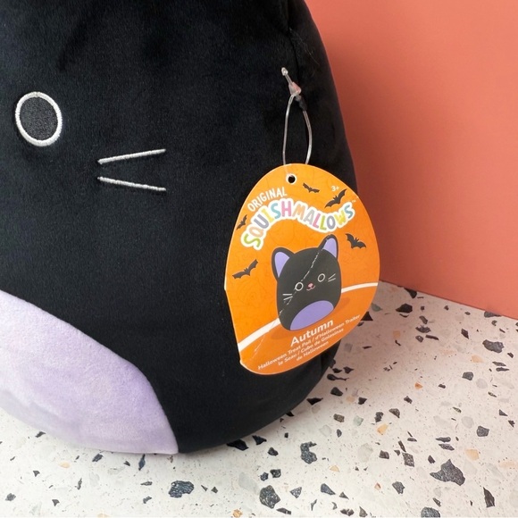 NEW Squishmallows Autumn Black Cat Treat Pail Halloween Squad Plush Toy Sz 10” - Picture 3 of 10